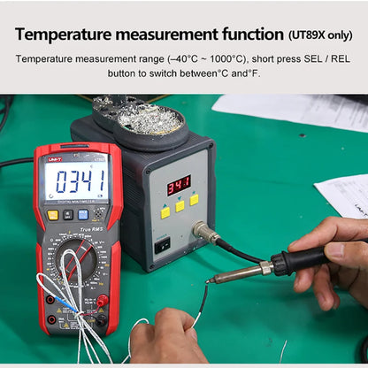 UNI-T UT89X UT89XD Multímetro Digital Profissional True RMS NCV 20A Corrente AC DC Voltímetro Capacitância Resistência Tester 