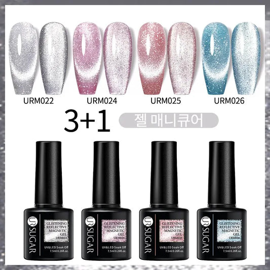 UR SUGAR 7,5ml Gel Magnético Refletivo Esmalte Laser Prata Rosa Gel Magnético Soak Off UV LED Unhas Manicure Verniz Gel UV 