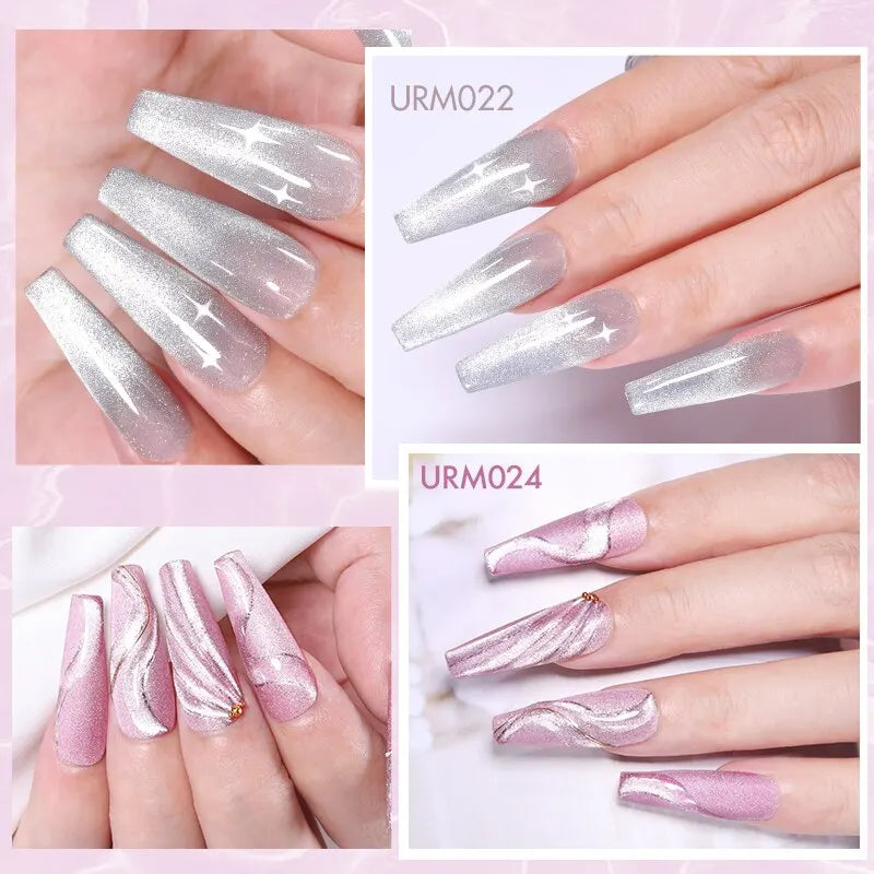 UR SUGAR 7,5ml Gel Magnético Refletivo Esmalte Laser Prata Rosa Gel Magnético Soak Off UV LED Unhas Manicure Verniz Gel UV 