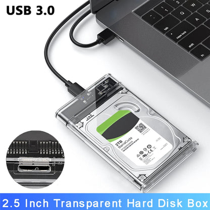 Caja de disco duro externo USB 3.0, caja de disco duro de 2,5 pulgadas, caja de disco duro SSD HDD USB a SATA de 5 Gbps, cajas de disco duro para computadora portátil 