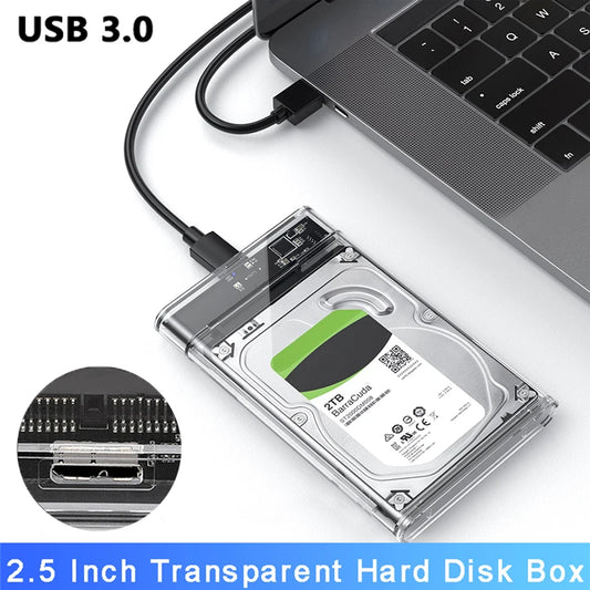 USB 3.0 External HDD Case 2.5 Inch Hard Drive Enclosure 5Gbps USB to SATA HDD SSD Hard Drive Box Harddisk Boxs for Laptop