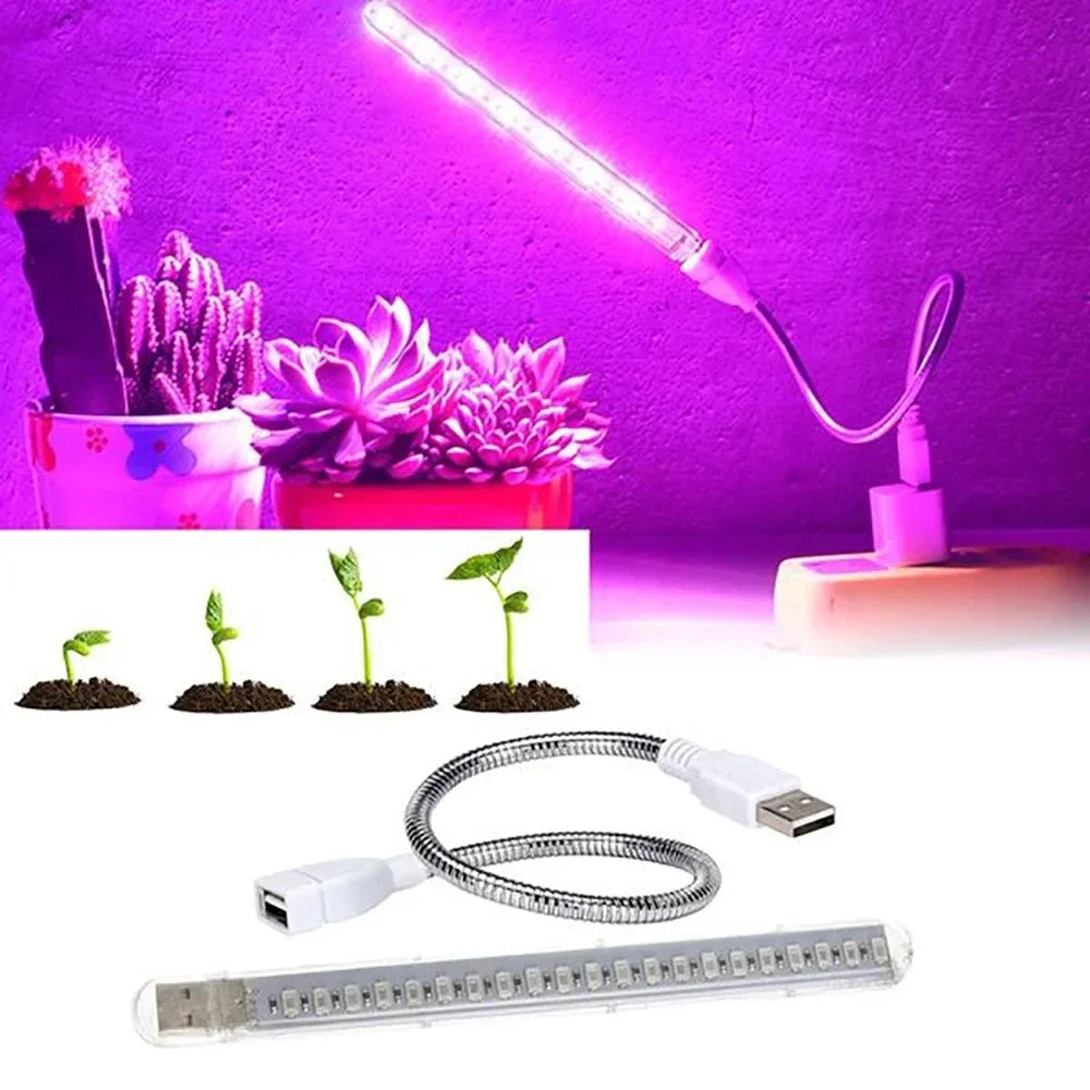 USB 5V LED Grow Light Full Spectrum Plant Lamp with Flexible Hose Indoor Greenhouse Phyto Lamp Flower Seedling Hydroponic Light Leedoar