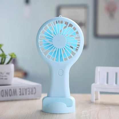 USB Charging PortableCreative Mini Handheld Small Fan  3 Speed High Wind Desktop Office Travel Pocket Fan Student Quiet Chroma Leedoar