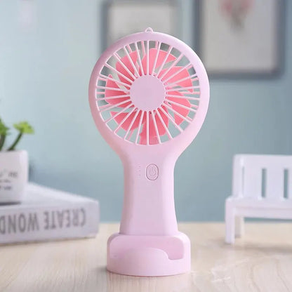 USB Charging PortableCreative Mini Handheld Small Fan  3 Speed High Wind Desktop Office Travel Pocket Fan Student Quiet Chroma Leedoar