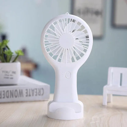 USB Charging PortableCreative Mini Handheld Small Fan  3 Speed High Wind Desktop Office Travel Pocket Fan Student Quiet Chroma Leedoar