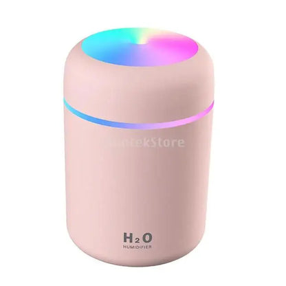 USB Cool Mist Sprayer Portable 300ml Electric Air Humidifier Aroma Oil Diffuser with Colorful Night Light for Home Car Leedoar
