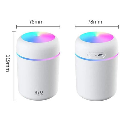 USB Cool Mist Sprayer Portable 300ml Electric Air Humidifier Aroma Oil Diffuser with Colorful Night Light for Home Car Leedoar