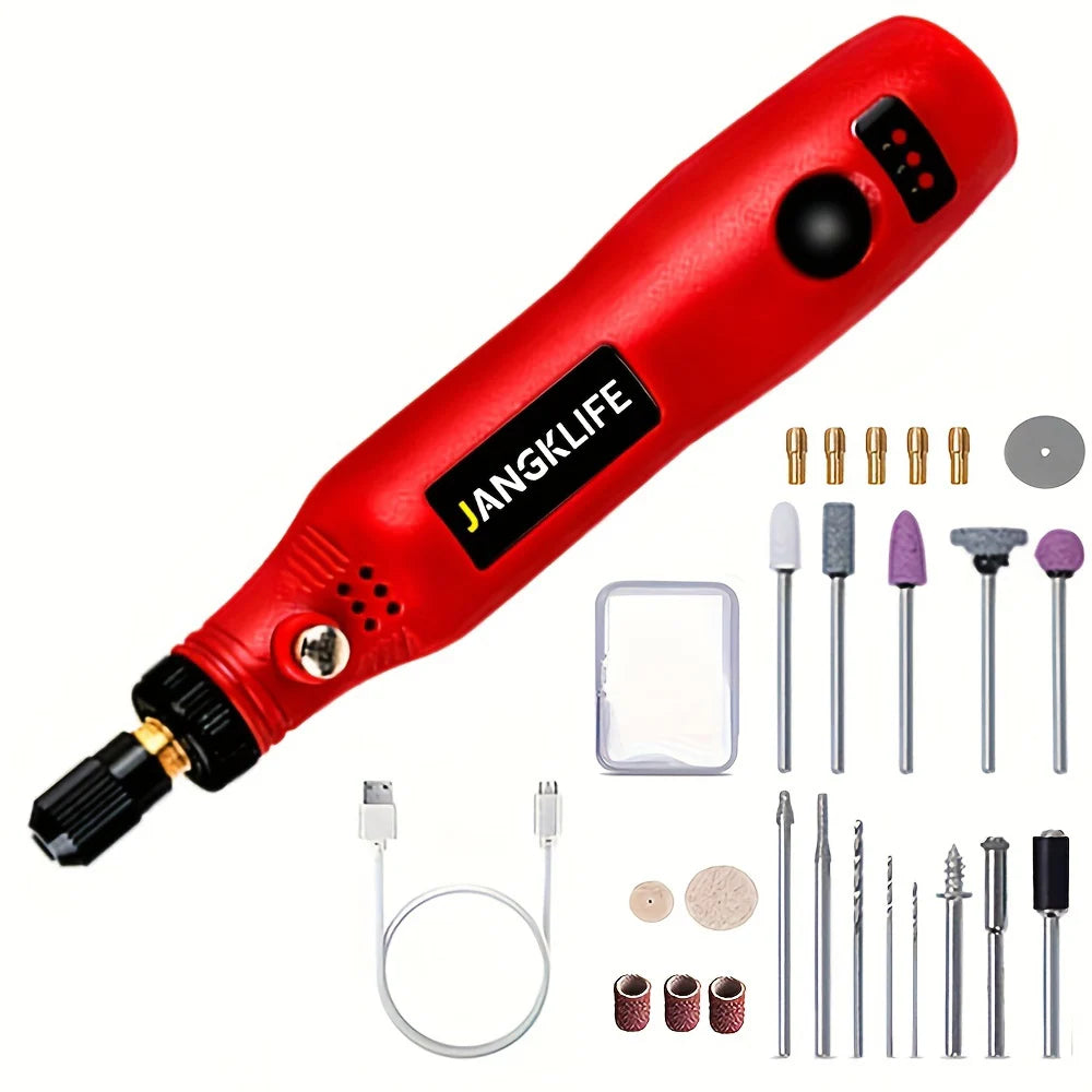 USB Cordless Rotary Tool Kit Woodworking Engraving Pen DIY For Jewelry Metal Glass Mini Wireless Drill Leedoar