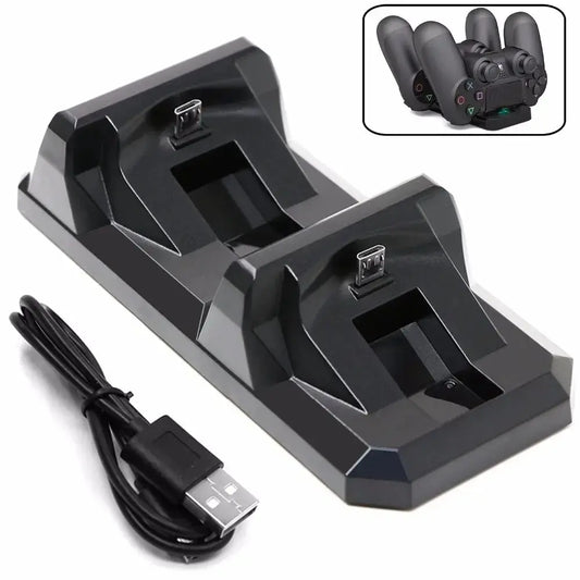 Dock de carga dupla USB para controle PS4 Suporte de suporte de carregamento para controle de gamepad sem fio Sony PlayStation 4 Carregador 