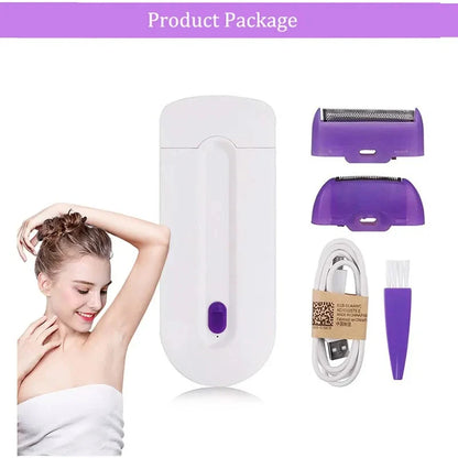 USB Instantâneo Suave Indolor Recarregável Seguro Removedor de Pêlos Feminino Biquíni Corpo Barbeador Silky Light Tecnologia Depilação