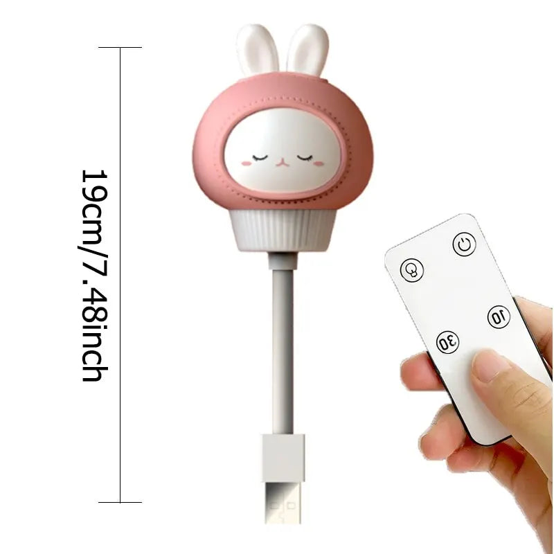 Luz noturna USB LED para crianças, lâmpada noturna fofa de desenho animado, urso, pintinho, gatinho, controle remoto para decoração de quarto de bebê, lâmpada de cabeceira 