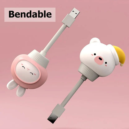 Lámpara de noche LED USB para niños, linda lámpara de noche de dibujos animados, oso, pollito, gatito, control remoto para decoración de dormitorio de bebé, lámpara de noche 