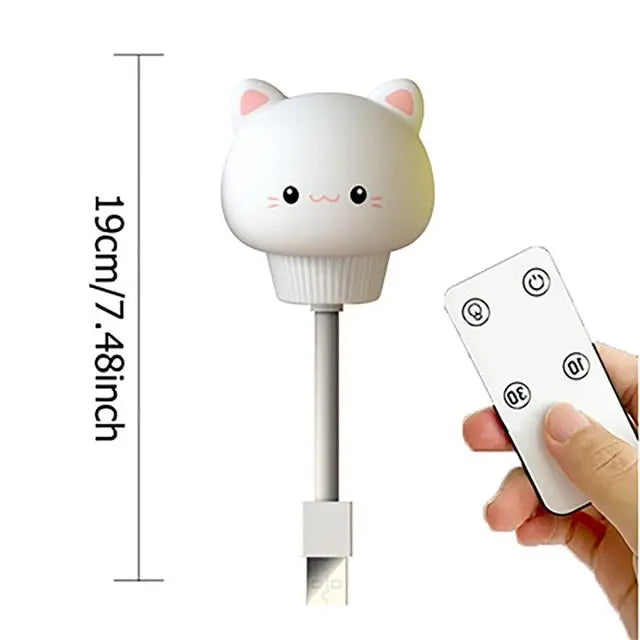 Luz noturna USB LED para crianças, lâmpada noturna fofa de desenho animado, urso, pintinho, gatinho, controle remoto para decoração de quarto de bebê, lâmpada de cabeceira 