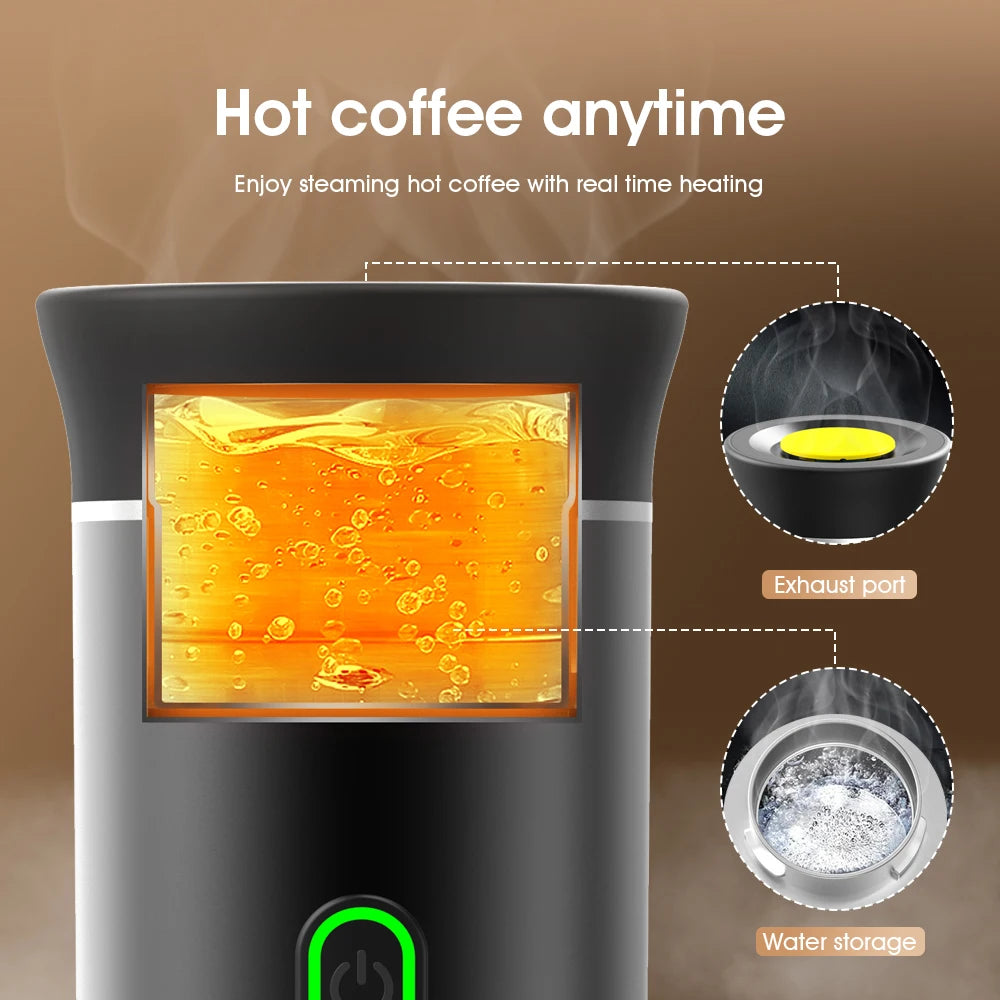 USB Portable Electric Espresso Machine 3-In-1 Capsule Coffee Maker Small Wireless Heating For Home Camping Travel Coffee Machine