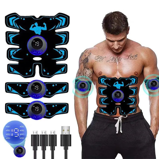 USB recarregável EMS estimulador muscular ABS braço 3 em 1 treinador almofada sem fio inteligente fitness treinamento abdominal corpo elétrico magro 