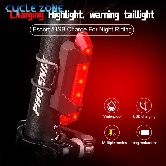 USB Rechargeable Bike Light Set Front Light with Taillight Easy to Install 3 Modes Bicycle Accessories for the Bicycle Leedoar