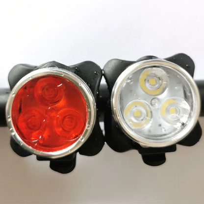 USB Rechargeable Bike Light Set Super Bright Front Headlight and Rear LED Bicycle Light 650mah 4 Light Mode Options