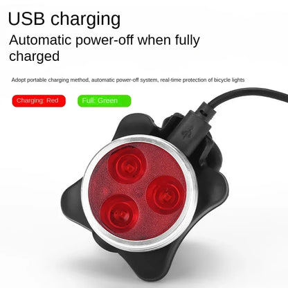 USB Rechargeable Bike Light Set Super Bright Front Headlight and Rear LED Bicycle Light 650mah 4 Light Mode Options