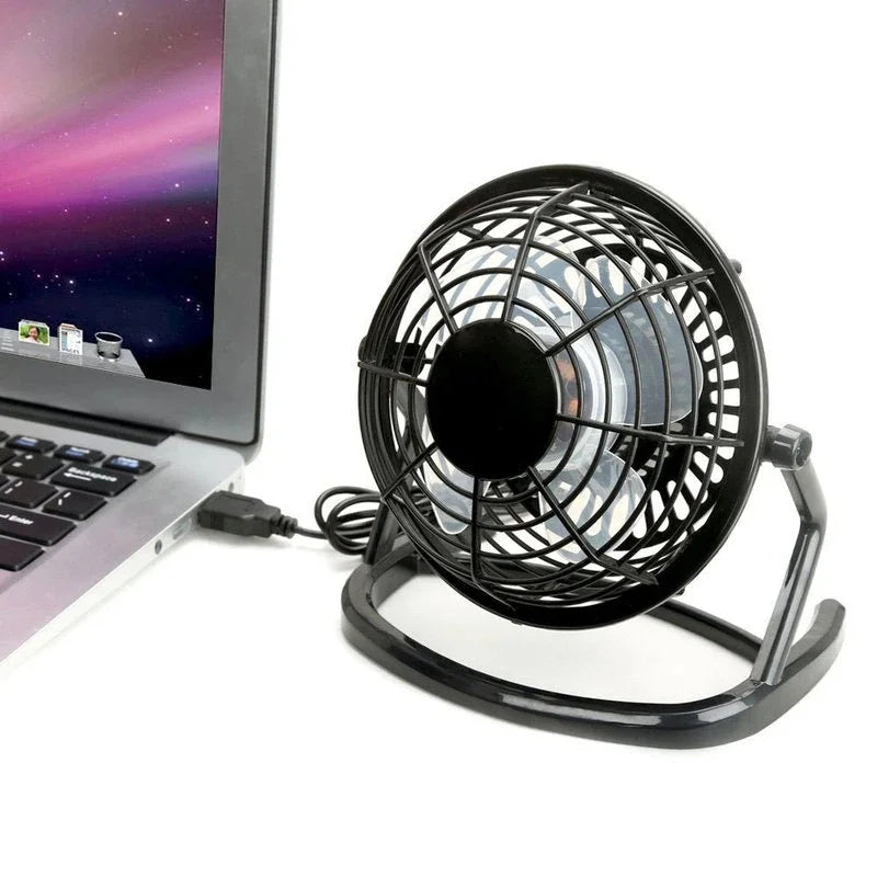 Ventilador silencioso USB para mesa, refrigerador para laptop, notebook, desktop, PC, escritório, verão, ventilador de refrigeração, 4 lâminas, rotativo, USB, mini ventiladores, soquete 