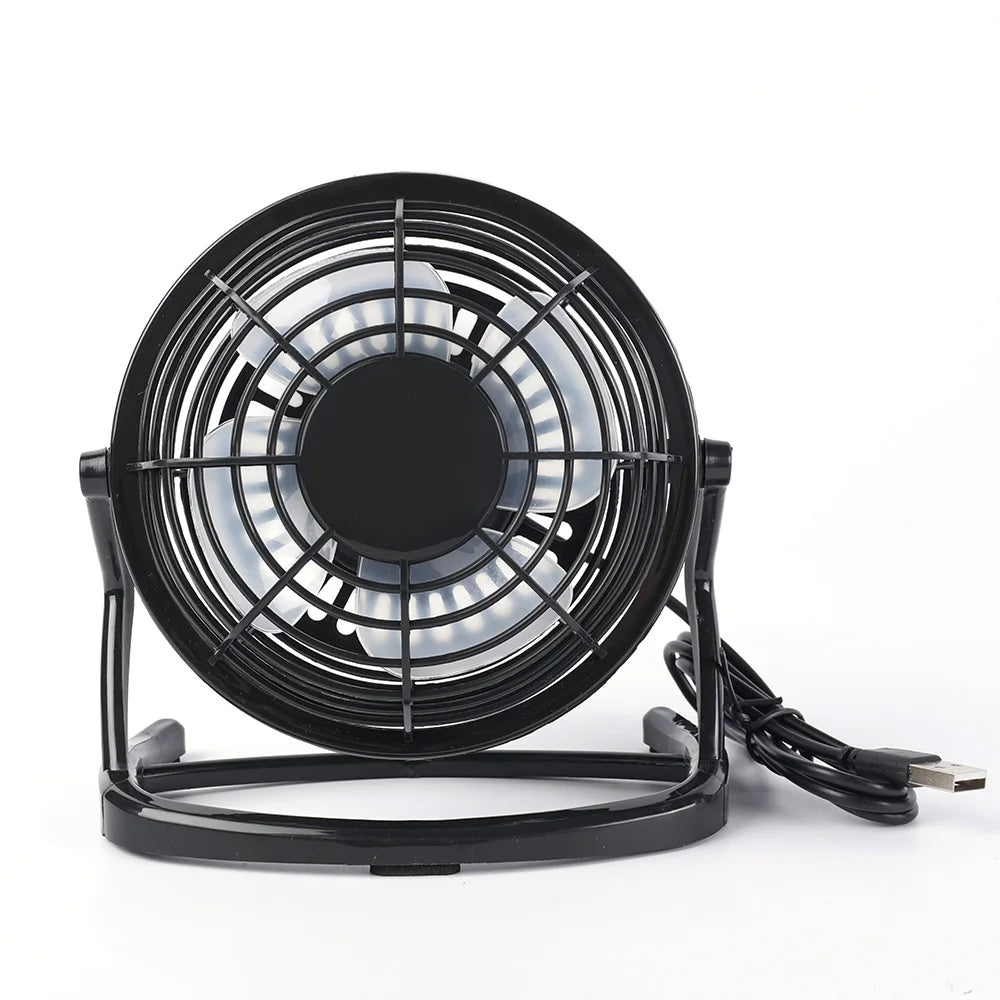 Ventilador silencioso USB para mesa, refrigerador para laptop, notebook, desktop, PC, escritório, verão, ventilador de refrigeração, 4 lâminas, rotativo, USB, mini ventiladores, soquete 