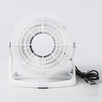 Ventilador silencioso USB para mesa, refrigerador para laptop, notebook, desktop, PC, escritório, verão, ventilador de refrigeração, 4 lâminas, rotativo, USB, mini ventiladores, soquete 