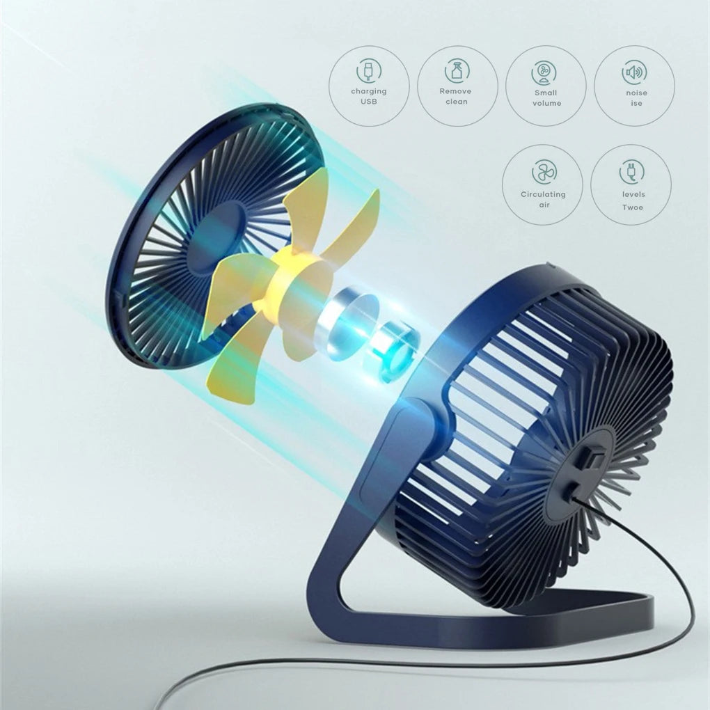 USB Strong Wind Silent MINI Fan Desk 360 Degree Rotatable Summer Cooling Portable Fan for Laptop Notebook Ofiice Leedoar