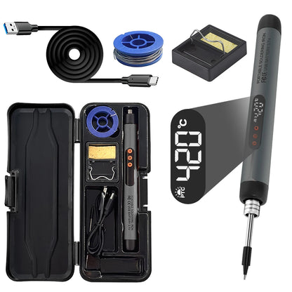 USB soldering iron mini small soldering iron set portable household type-C interface 800mAh battery Adjustable temperature Leedoar