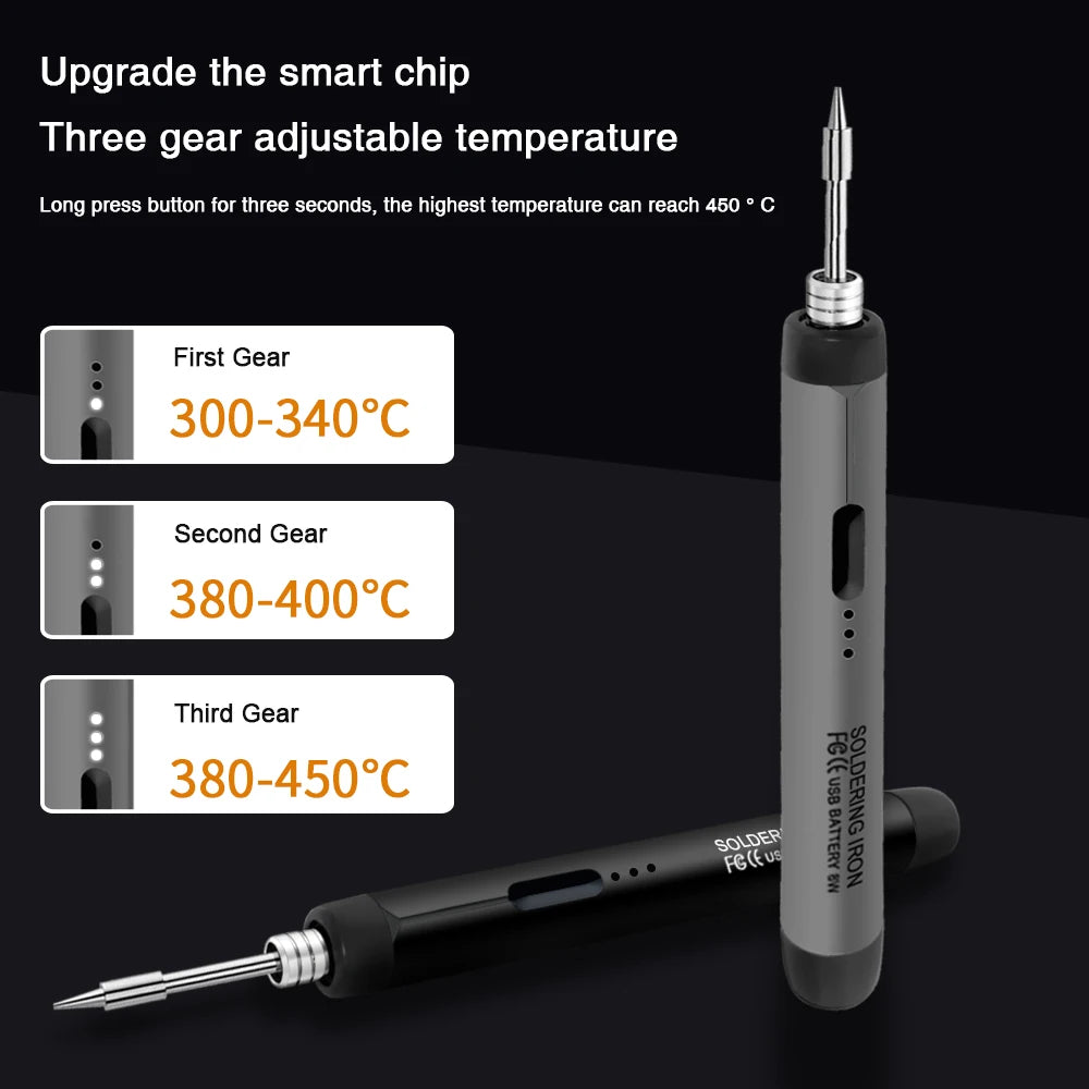 USB soldering iron mini small soldering iron set portable household type-C interface 800mAh battery Adjustable temperature Leedoar