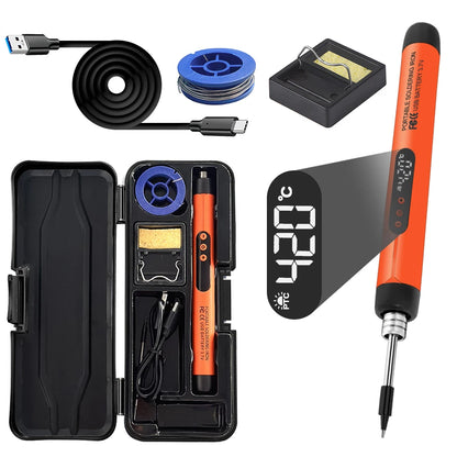 USB soldering iron mini small soldering iron set portable household type-C interface 800mAh battery Adjustable temperature Leedoar