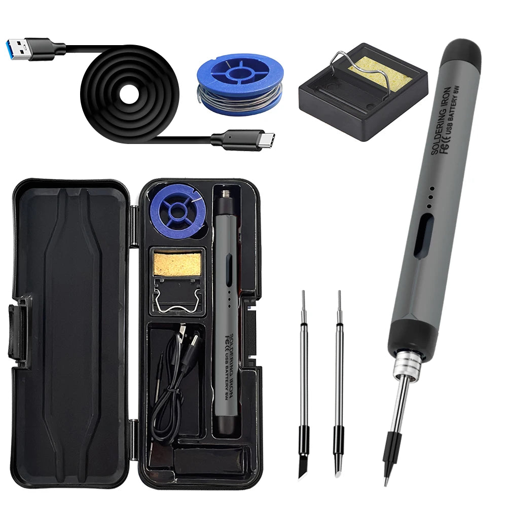 USB soldering iron mini small soldering iron set portable household type-C interface 800mAh battery Adjustable temperature Leedoar