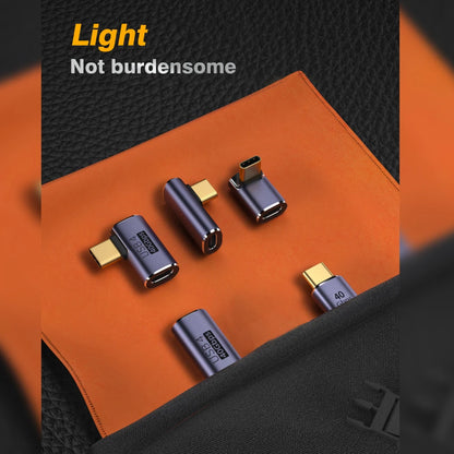 USB4.0 40Gbps OTG type C 90 degree Adapter 100W 5A USB C to Type C Fast Charging Converter USB C Data Adapter For Macbook 8K60HZ Leedoar