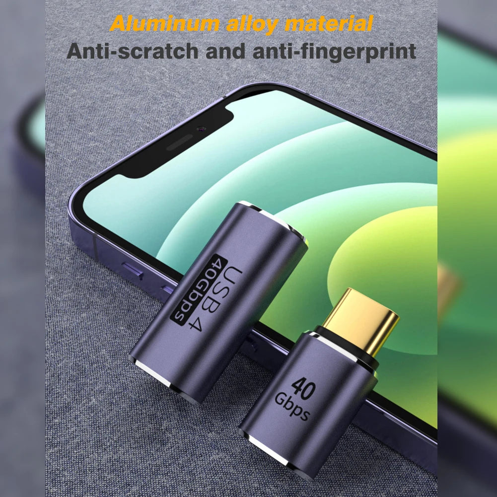 USB4.0 40Gbps OTG type C 90 degree Adapter 100W 5A USB C to Type C Fast Charging Converter USB C Data Adapter For Macbook 8K60HZ Leedoar