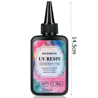 Resina UV 300 g - Kit de resina UV mejorado, resina epoxi UV de curado ultravioleta transparente de tipo duro para fabricación de joyas artesanales 