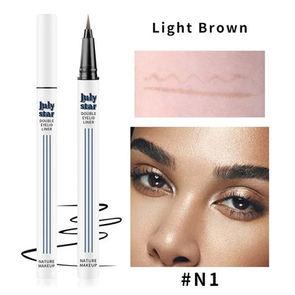 Ultra Fine Liquid Eyeliner Waterproof Sweat Proof Quick Drying Eyelash Pen Black Brown Lasting Smooth Silkworm Pens Cosmetics Leedoar