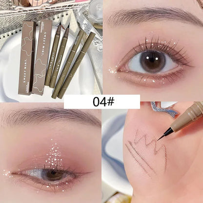 Ultra Fine Liquid Eyeliner Waterproof Sweat Proof Quick Drying Eyelash Pen Black Brown Lasting Smooth Silkworm Pens Cosmetics Leedoar