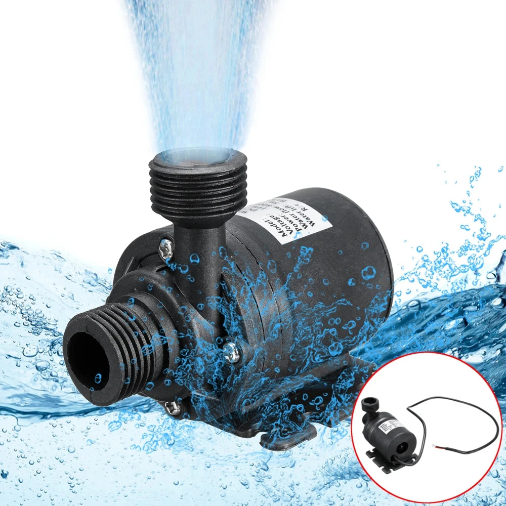 Ultra Quiet Water Pump Mini DC 12V 19W 800L/H Brushless Motor Submersible Aquarium Water Pump Pond Fountain For Fish Tank Garden Leedoar