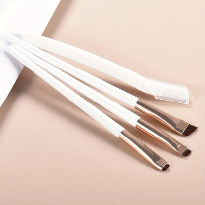 Ultra-Thin Eyebrow Brush Set -3Pcs Angled Precision Eyeliner MakeupBrushes, Synthetic Bristles Slanted Eyeshadow Eye Brow Tintin Leedoar