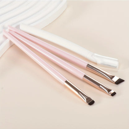 Ultra-Thin Eyebrow Brush Set -3Pcs Angled Precision Eyeliner MakeupBrushes, Synthetic Bristles Slanted Eyeshadow Eye Brow Tintin Leedoar