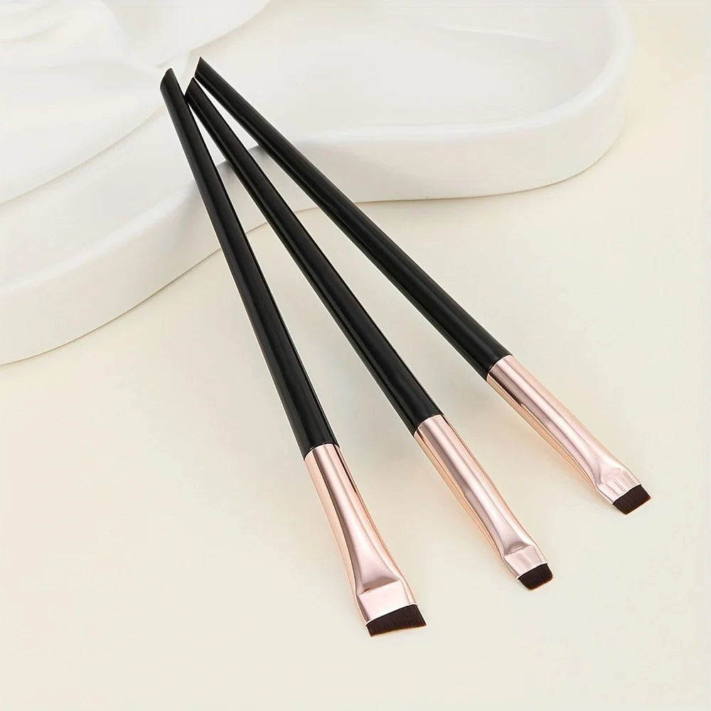 Ultra-Thin Eyebrow Brush Set -3Pcs Angled Precision Eyeliner MakeupBrushes, Synthetic Bristles Slanted Eyeshadow Eye Brow Tintin Leedoar