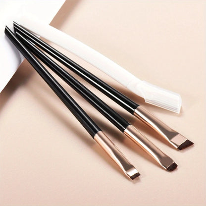 Ultra-Thin Eyebrow Brush Set -3Pcs Angled Precision Eyeliner MakeupBrushes, Synthetic Bristles Slanted Eyeshadow Eye Brow Tintin Leedoar