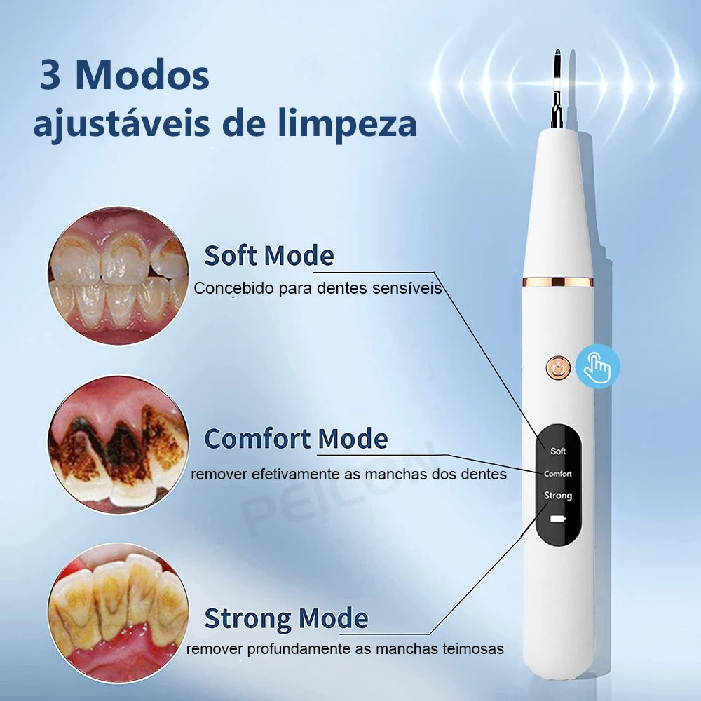 Ultrasonic Dental Scaler For Teeth Tartar Stain Tooth Calculus Remover Electric Sonic Teeth Plaque Cleaner Dental Stone Removal Leedoar