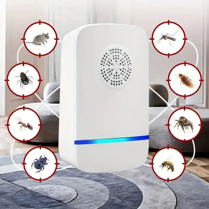 Repelente de plagas ultrasónico enchufable: control eficaz de insectos en interiores como mosquitos, ratones, arañas, hormigas y cucarachas (a prueba de niños) 