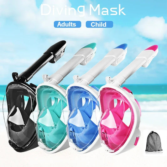 Underwater Scuba Anti Fog Full Face Diving Mask Snorkeling Respiratory Masks Safe Waterproof Swimming Equipment for Adult Kids