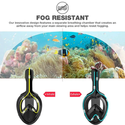 Underwater Scuba Anti Fog Full Face Diving Mask Snorkeling Respiratory Masks Safe Waterproof Swimming Equipment for Adult Kids Leedoar