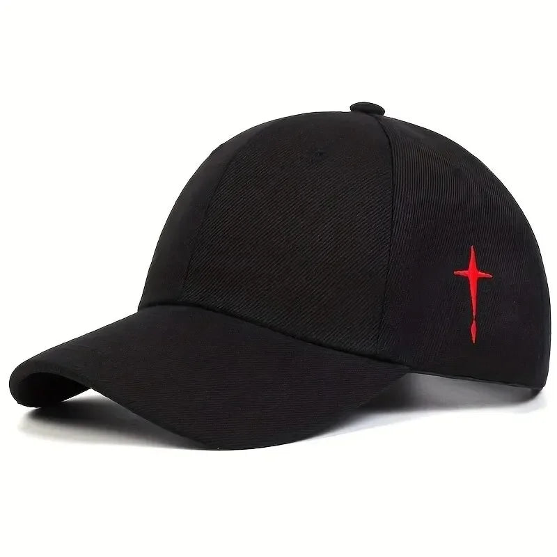 Unisex Side Cross Embroidery Baseball Caps Spring and Autumn Outdoor Adjustable Casual Hats Sunscreen Hat Leedoar