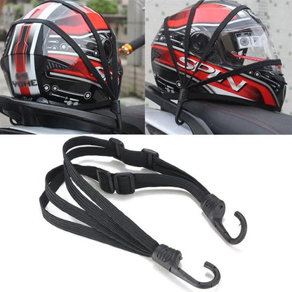 Universal 60cm Motorcycle Luggage Strap Moto Helmet Gears Fixed Elastic Buckle Rope High-Strength Retractable Protective Net Leedoar