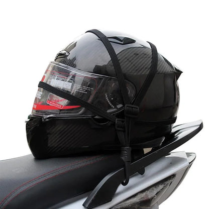 Universal 60cm Motorcycle Luggage Strap Moto Helmet Gears Fixed Elastic Buckle Rope High-Strength Retractable Protective Net Leedoar