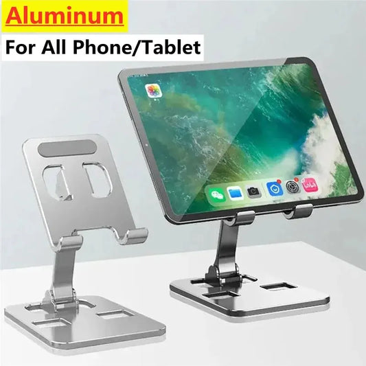 Suporte universal de liga de alumínio para tablet portátil para iPad ajustável flexível dobrável preguiçoso desktop suporte para celular ao vivo 