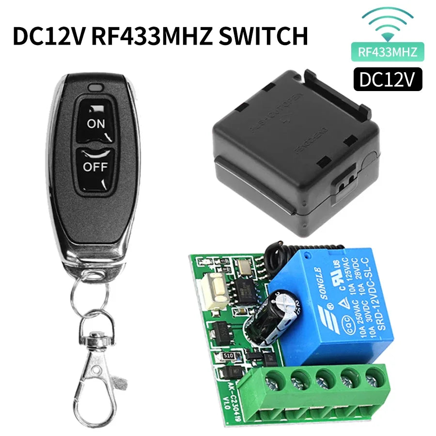 Universal Gate Remote Control Switch DC 12V RF 433 Mhz Asking Code Relay Receiver DIY Mini Module for Garage Door LED Lighting Leedoar