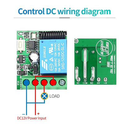 Universal Gate Remote Control Switch DC 12V RF 433 Mhz Asking Code Relay Receiver DIY Mini Module for Garage Door LED Lighting Leedoar